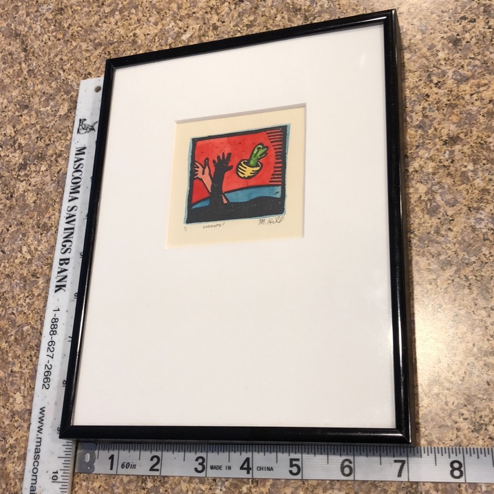 Marvin L. Hill Printmaker Framed and Matted Signed by Artist, 1/1 Whoops! - Picture 3 of 17
